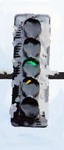 snow packed LED signals